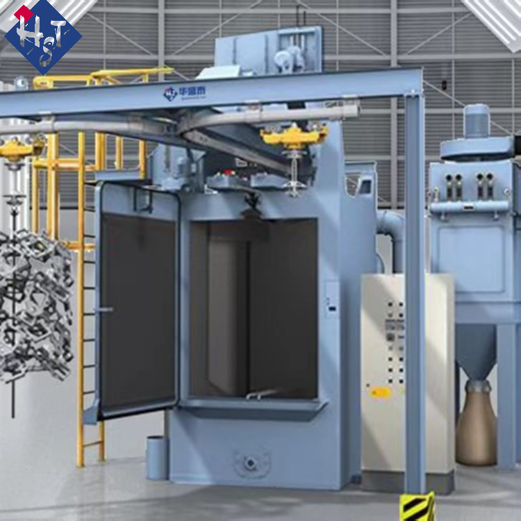 履帶拋丸機工作流程_履帶拋丸機視頻_連續(xù)履帶通過拋丸打砂機